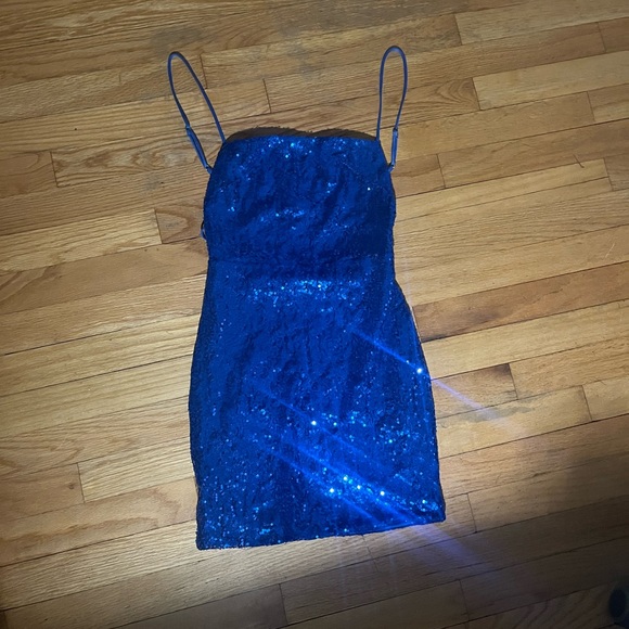 Starstruck Strappy Dress in Lapis Blue - Picture 2 of 2